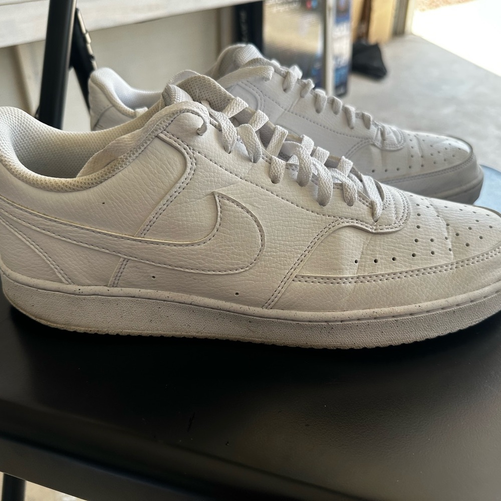 Nike All-White Leather Sneakers